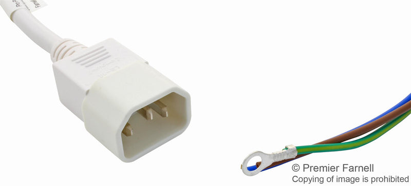 PRO Power GW-151692 Mains Cord IEC 60320 C14 Free End 660 mm 10 A 250 VAC White