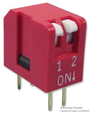 Multicomp PRO MCNDA-02V DIP / SIP Switch 2 Circuits Raised Slide Through Hole SPST-NO 24 V 25 mA