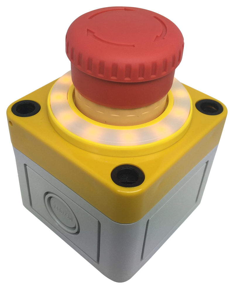 Apem A02ESI3B102IX0+PEA01+QH22L57YC Emergency Stop Switch DPST-NC Twist to Release Screw 10 A 24 V