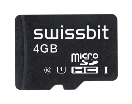 Swissbit SFSD004GN1AM1TO-I-5E-22P-STD Flash Memory Card 3D Pslc Microsdhc UHS-1 Class 10 4 GB S-56u Series