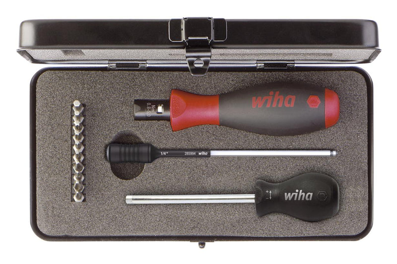 Wiha 26893 Screwdriver Set TorqueVario-S Series Torque Screwdrivers Bit Holder Adjusting Tool &amp; Box 14Pcs