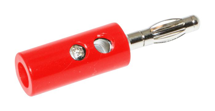 Mueller Electric BU-00249-2. Banana Test Connector Plug Cable Mount 15 A Nickel Plated Contacts Red