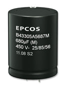 Epcos B43305A9108M000 B43305A9108M000 Electrolytic Capacitor Snap-in 1000 &Acirc;&micro;F 400 V &plusmn; 20% Snap-In 2000 Hours @ 85&deg;C