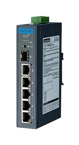 Advantech EKI-2706G-1GFP-AE Enet SW RJ45X5/SFP 10/100MBPS/1GBPS