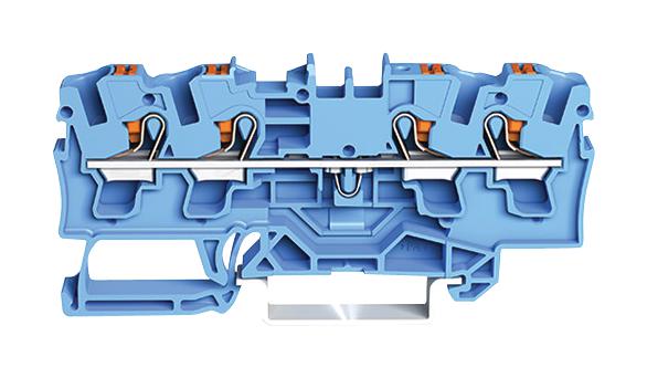 Wago 2204-1404 DIN Rail Mount Terminal Block 4 Ways 20 AWG 10 mm&sup2; Clamp 32 A