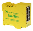 Brainboxes SW-508 Switch 8 Ports Industrial Fast Ethernet DIN Rail RJ45 x 10Mbps 100Mbps