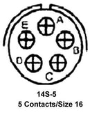 Amphenol Industrial MS3102R14S-5S Circular Connector Receptacle Size 14S 5 Position BOX