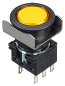 Idec LB6B-M1T6LY Pushbutton Switch Flush Silhouette Momentary Spring Return Dpdt 250 V 30 5 A