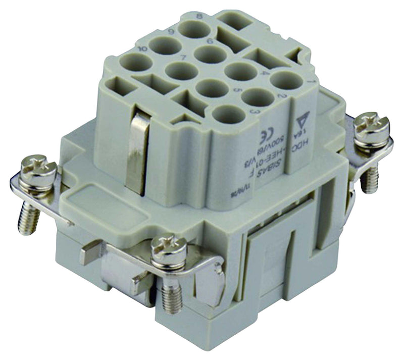 TE Connectivity T2050102201-007 Heavy Duty Connector Insert HEE Series 11 Contacts Receptacle