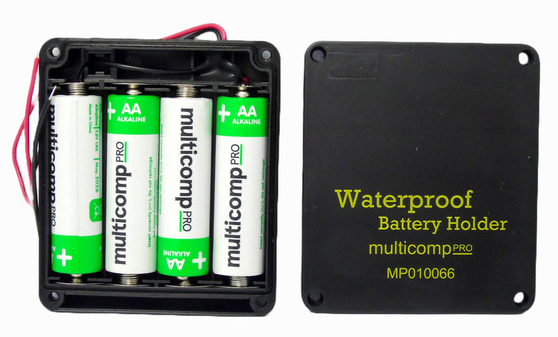 Multicomp PRO MP010066 Battery Holder 4xAA Size 150mm Screw IP65