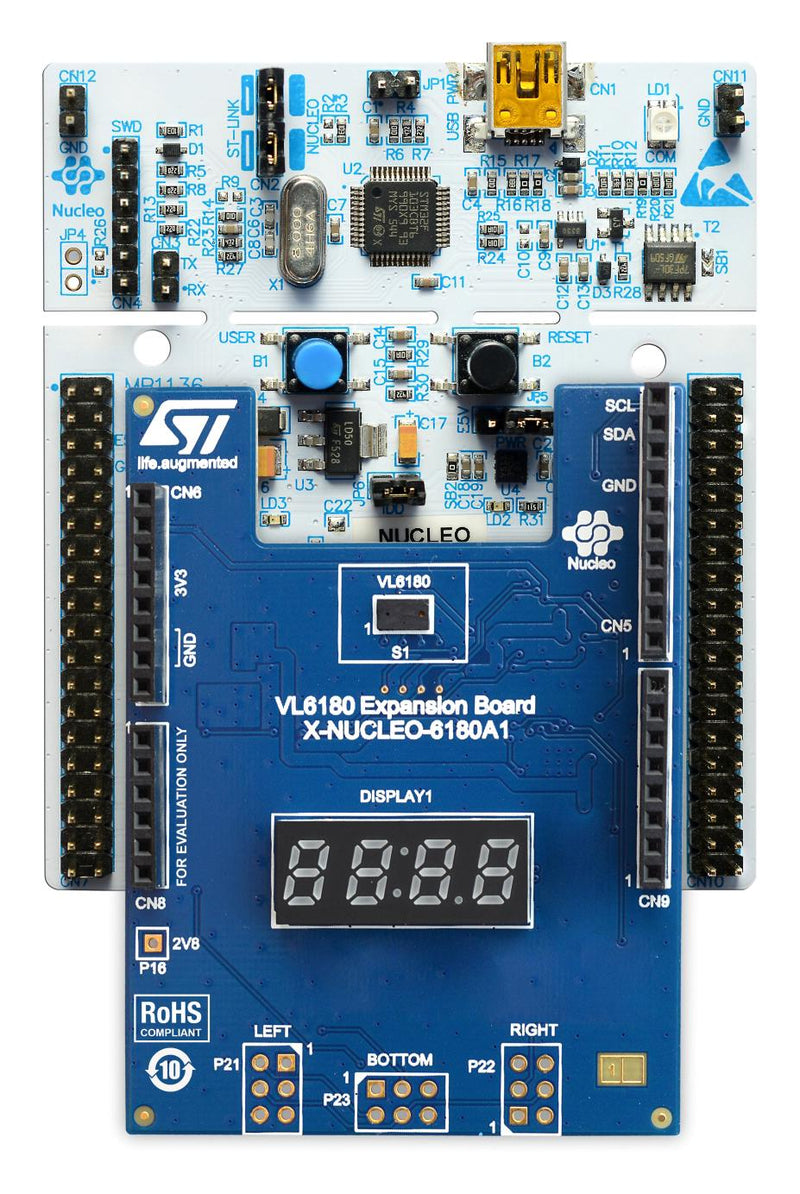 Stmicroelectronics P-NUCLEO-6180A1 Evaluation Kit STM32F401RE 32 Bit STM32 Family ARM Cortex-M4F MCU VL6180 Time-of-Flight Sensor