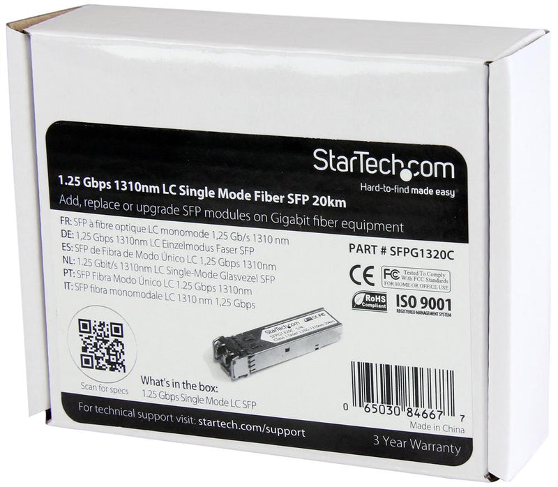 Startech SFPG1320C Fiber Optic Transceiver 1310 nm 1000 Mbps SFP Modules