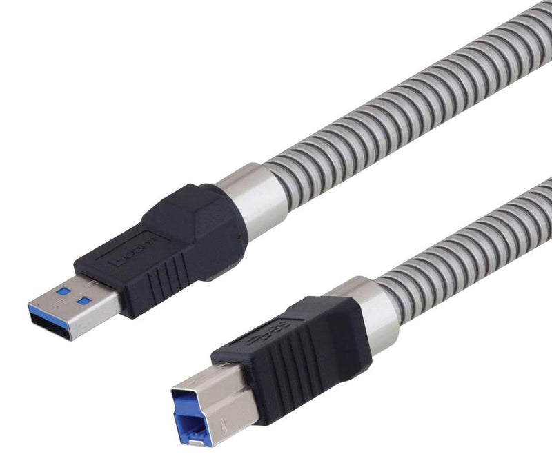 L-COM U3A00002-1M USB Cable 3.0 A-B Plug 1M Metallic