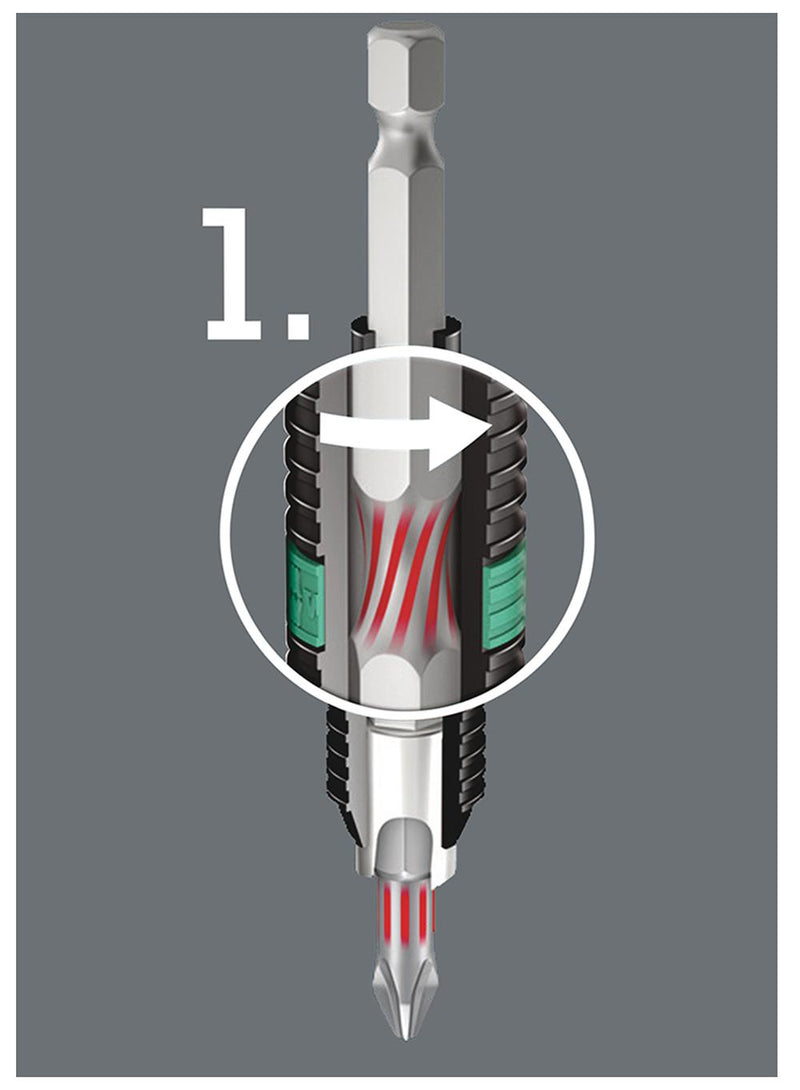 Wera 05059552001 Hex Driver Bit Phillips PH2 50 mm Overall