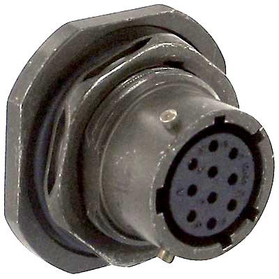 Amphenol Industrial PT07A-12-10S PT07A-12-10S JAM NUT Connector Receptacle Size 12 10 Position Panel