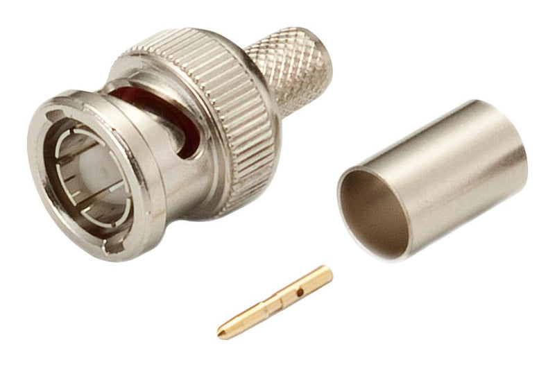 Multicomp MC002947 RF / Coaxial Connector BNC Straight Plug Crimp 75 ohm Belden 1694A Brass