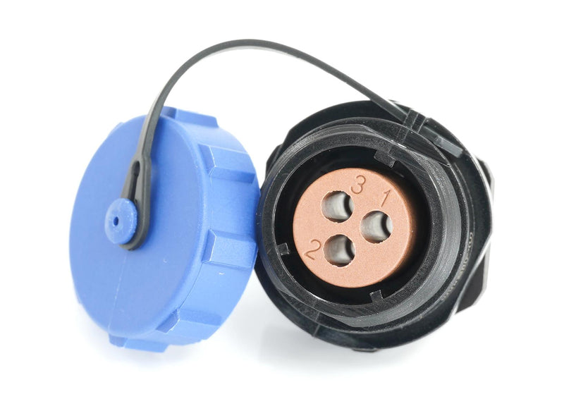 Multicomp PRO MP007601 MP007601 Circular Connector w/ Cap MP SP17 Panel Mount Receptacle 3 Contacts