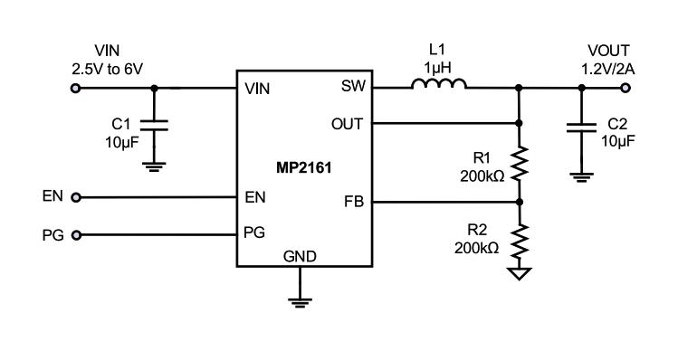 Monolithic Power Systems (MPS) MP2161GJ-P DC-DC Switching Synchronous Buck Regulator 2.5V-6V in 600mV to 6V out 2A 1.5MHz TSOT-23-8 New