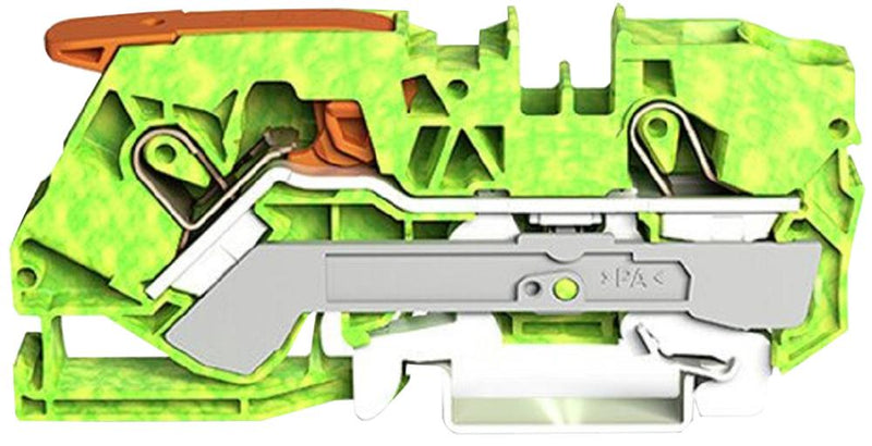 Wago 2110-1207 DIN Rail Mount Terminal Block Ground 2 Ways 20 AWG 6 10 mm&Acirc;&sup2; Clamp