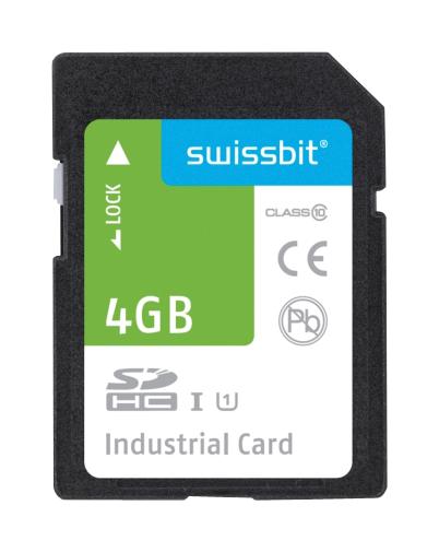 Swissbit SFSD4096L1AS1TO-I-ME-221-STD Flash Memory Card SLC SD / Sdhc UHS-3 Class 10 Video 30 4 GB S-600 Series New