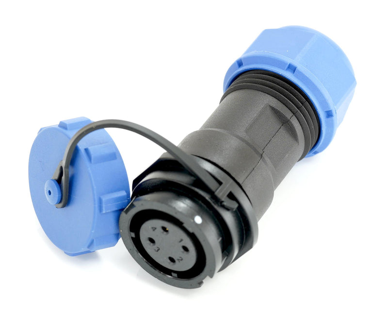 Multicomp PRO MP007635 MP007635 Circular Connector w/ Cap MP SY17 Cable Mount Receptacle 4 Contacts Solder Socket Bayonet