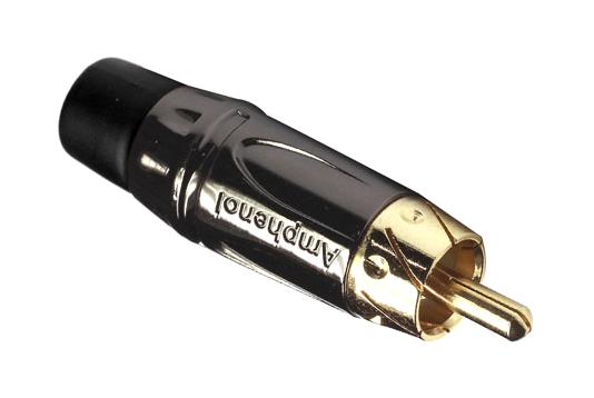 Amphenol SINE/TUCHEL ACPL-CBK ACPL-CBK RCA (Phono) Audio / Video Connector 2 Contacts Plug Gold Plated Zinc Alloy Body