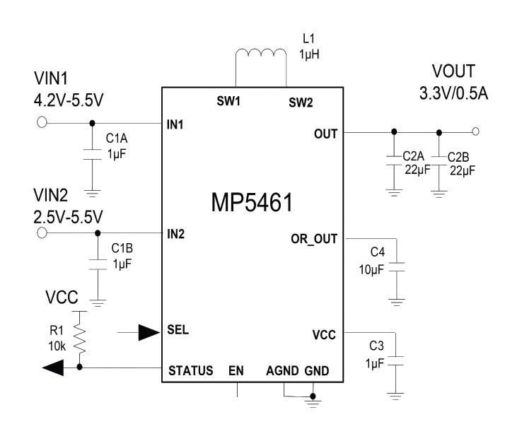 Monolithic Power Systems (MPS) MP5461GC-Z MP5461GC-Z DC/DC Switching Regulator Fixed Buck-Boost 1.8MHz 2.5V to 5.5V in 3.3V/1A Out CSP-12