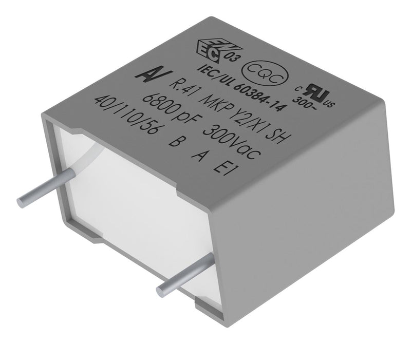 Kemet R413F12204000M Safety Capacitor Metallized PP Radial Box - 2 Pin 2200 pF &plusmn; 20% Y2 Through Hole