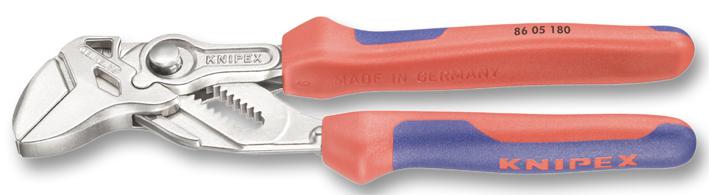 KNIPEX 86 05 180 180mm Pliers Wrench with Two-colour Dual Component Handles