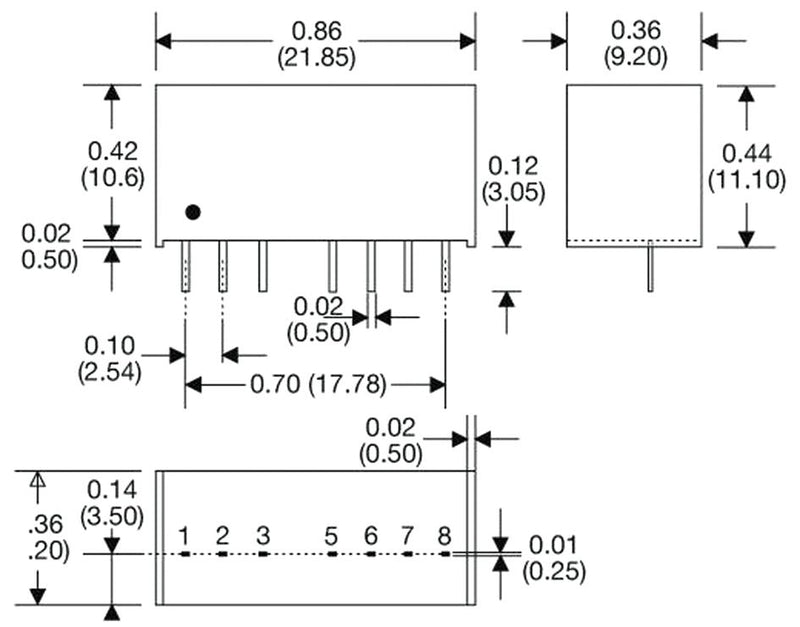 XP Power IW2405SA IW2405SA Isolated Through Hole DC/DC Converter Regulated ITE 2:1 1 W Output 5 V 200 mA