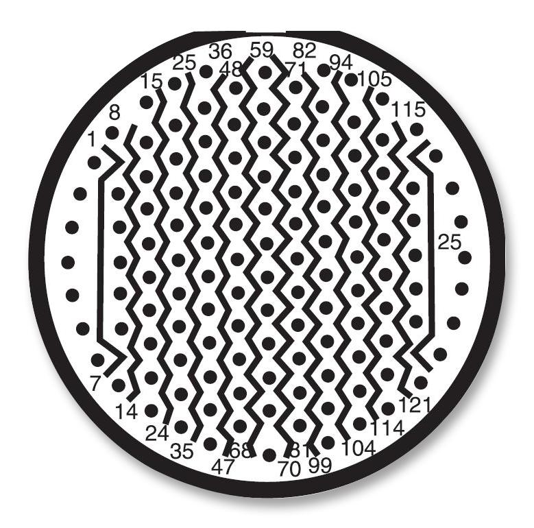 Amphenol LTD D38999/20FJ35SN D38999/20FJ35SN Circular Connector MIL-DTL-38999 Series III Wall Mount Receptacle 128 Contacts Crimp Socket