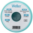 Weller T0051402899 T0051402899 Solder Wire No Clean Lead Free 99.3 0.6 0.05 Sn Cu Ni 100G 229 &Acirc;&deg;C 0.3 mm New