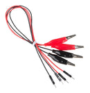 Kitronik 2480 Test Lead Crocodile Clip to Jumper Pin Black Red 4 Leads 300 mm