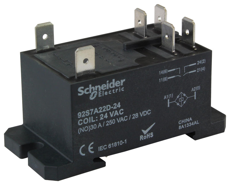 Schneider ELECTRIC/MAGNECRAFT 92S11A22D-24 Power Relay 24VAC 30A Dpdt Panel