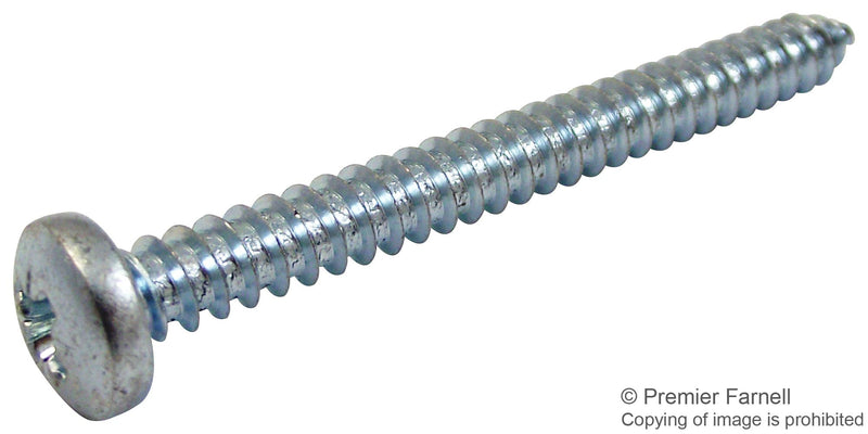 TR FASTENINGS N6 0.625 PRSTABB200 Screw, M3.5, 15.9 mm, Zinc, Carbon Steel, Pan Head Pozidriv