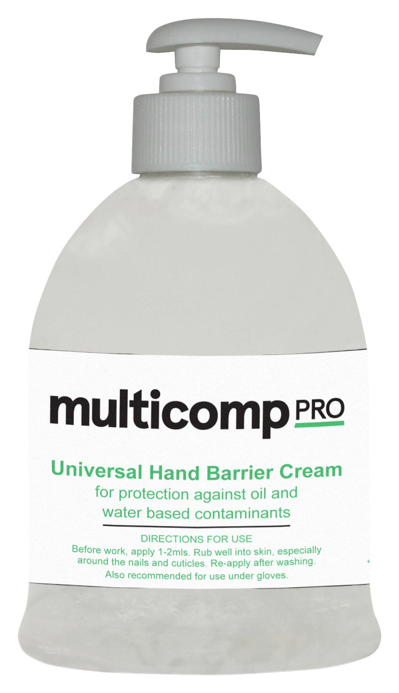 Multicomp PRO MP005007 Hand Barrier Cream Universal 500ml Pump Bottle