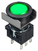 Idec LB6B-M1T6LG Pushbutton Switch Flush Silhouette Momentary Spring Return Dpdt 250 V 30 5 A