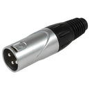 Stellar Labs 27-9850 XLR Male 3P Connector SILVER/BLACK 96Y0785