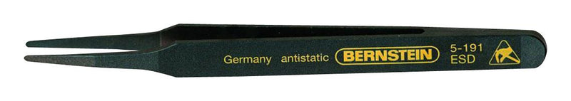 Bernstein Werkzeugfabrik 5-191 Tweezer ESD Straight Round Plastic 120 mm Length