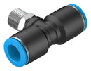 Festo QST-1/4-12 Pneumatic Fitting Push-In T-Fitting R1/4 14 bar 12 mm PBT (Polybutylene Terephthalate) QST