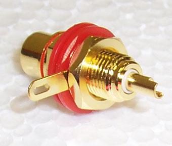 PRO Signal PS000113 RCA (Phono) Audio / Video Connector 1 Contacts Jack Brass Body Red 8.3 mm