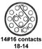 Cinch Connectivity Solutions BACC63CC18-14P9 BACC63CC18-14P9 Circular Connector BACC63 Wall Mount Receptacle 14 Contacts Crimp Pin Bayonet 18-14