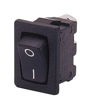 Bulgin H8600VBBB076W Rocker Switch Miniature On-Off Spst Non Illuminated Panel Mount Black 8600 Series