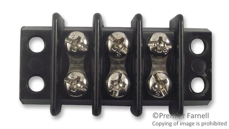 Marathon Special Products 601-GP-3 Panel Mount Barrier Terminal Block 2 Row 3 Ways 22 AWG 12 11.1 mm 20 A