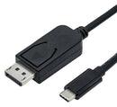 Roline 11.04.5846 Inter Series Adapter Cable Assembly Type C USB 3.1 Plug to Displayport 6.6 ft 2 m Black