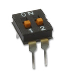 Omron Electronic Components A6T-2104 DIP / SIP Switch 2 Circuits Slide Through Hole Spst 24 VDC 25 mA