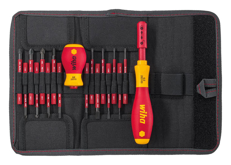 Wiha 41231 Screwdriver Set Slotted Phillips Pozidriv Torx Hex Socket Slimvario Series 18 Piece