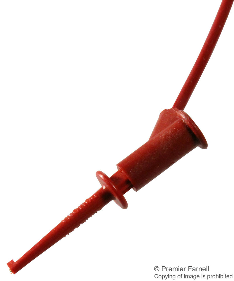 Pomona 5053-48-2 Test Lead Micrograbber Hook Clip to 4mm Banana Plug Red 150 Vrms 3 A 1.219 m