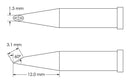 Metcal GT4-HF6015V Soldering Tip Hoof/Concave/60&deg; Bevel 1.5 x 12 mm Station