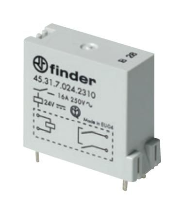 Finder 453170240310 Power Relay SPST-NO 24 VDC 16 A 45 Series Through Hole